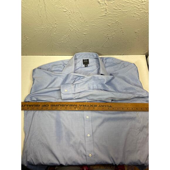 Jos A Banks Traveler Mens Traditional Fit Cotton Blue Dress Shirt Size 17.5 - 35 - Picture 5 of 5
